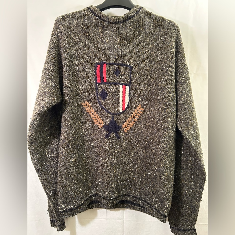 Pazzo Vintage Chunky Knit Wool Blend Crew-neck Sweater Size L/XL